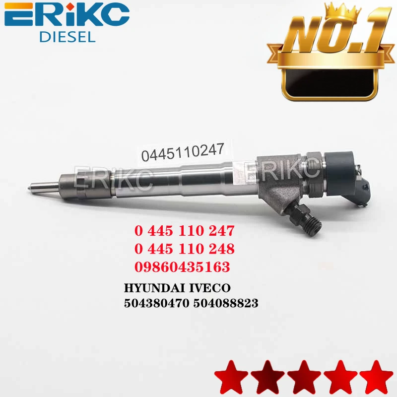 ERIKC 0445110247 Fuel Injector 0445110248 09860435163 for HYUNDAI IVECO 504380470 504088823 Fiat DUCATO IVECO MASSIF DAILY