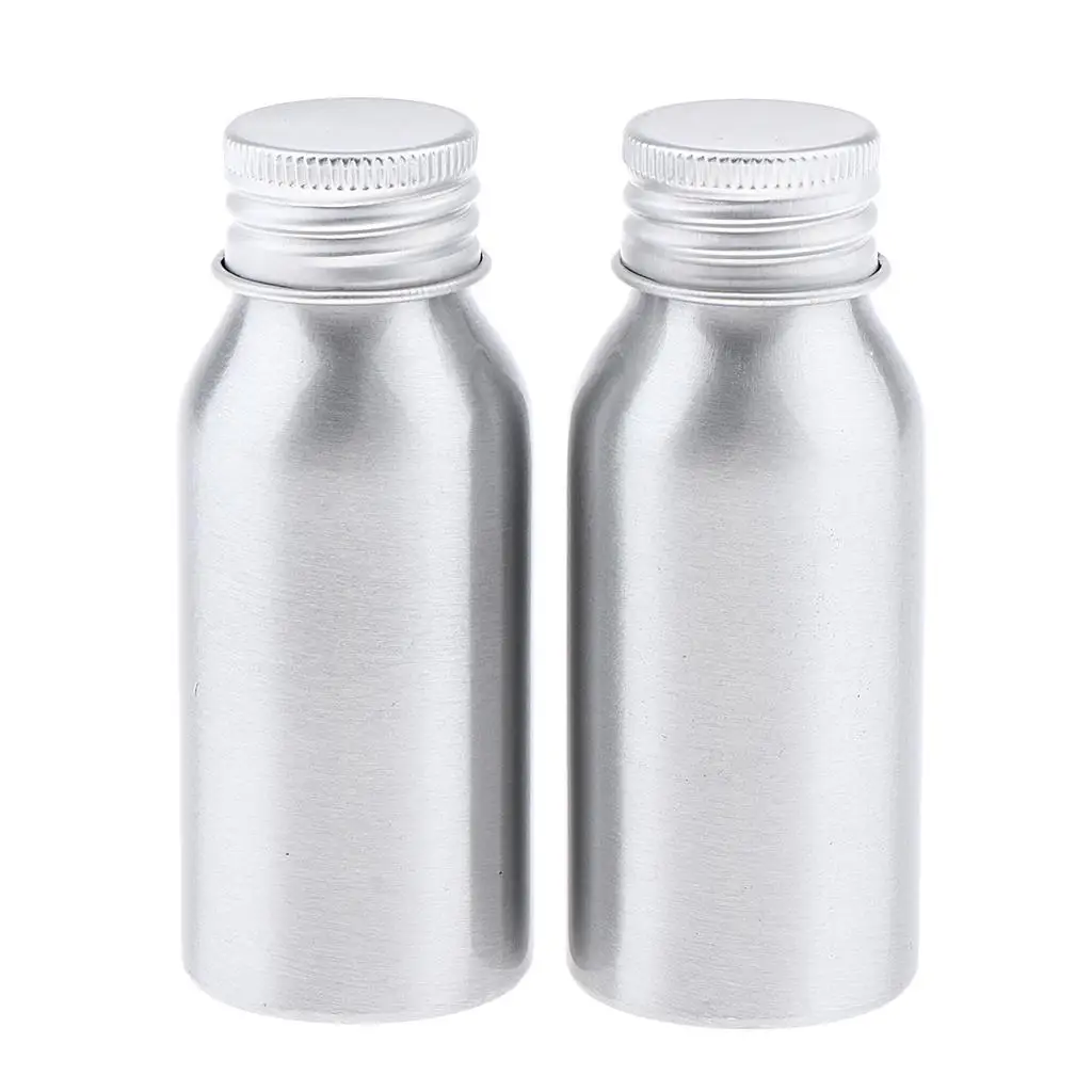 2Pcs Aluminum Bottle With Screw - Refillabe Water Bottle，Portable -