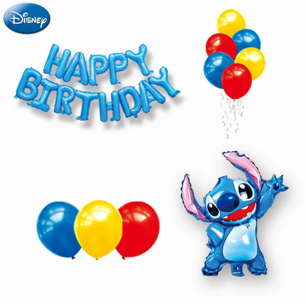 Disney Stitch Officially Licensed 19PCS Per Pack Birthday Party Decorations Balloon High Quality Lilo Stitch Theme Scenic Gift