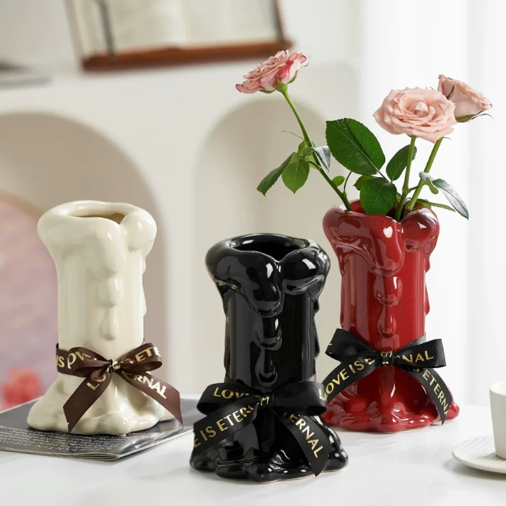 

Modern Nordic Ceramic Vases, Living Room, Household Tabletop Decorations, Plain Burning Process, High Grade Vase