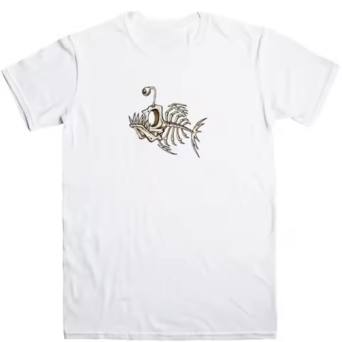 Big And Tall T Shirt Fish Bones Funny Fishing Decal Tee For Men