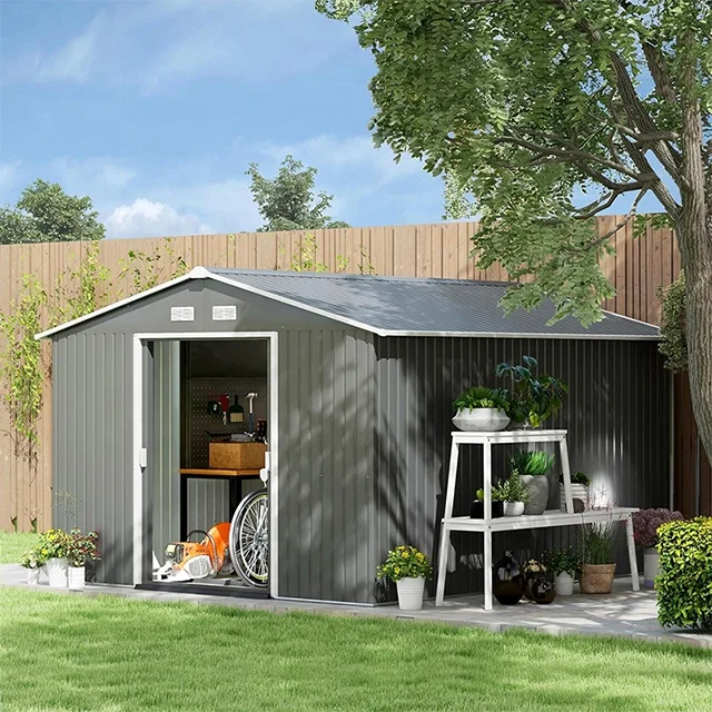 Metal Garden Backyard Portable Container Sheds Storage Outdoor House