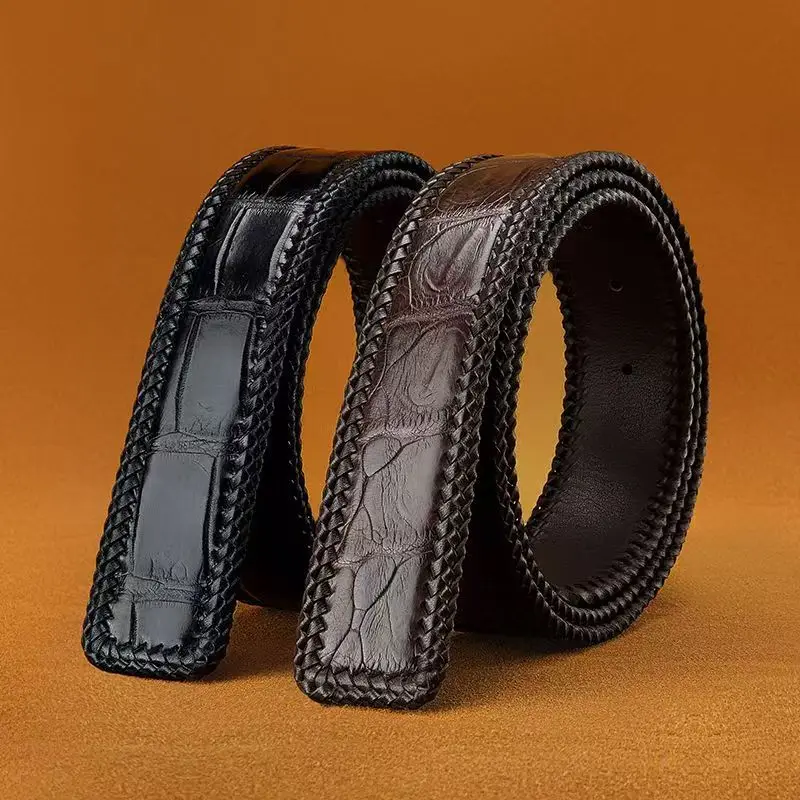 2026 men high quality genuine leather belt luxury designer belts men Crocodile skin fashion Strap male for man pdd013