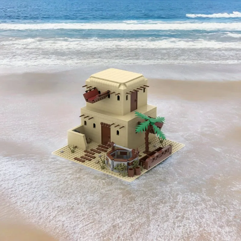 789 pièces MOC désert Architecture modulaire désert maison conception de résidence exotique bricolage modèle blocs de construction jouets d'anniversaire cadeau