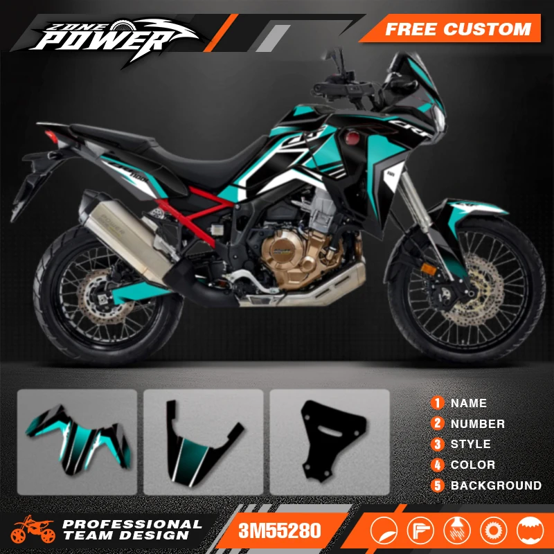 Powerzone Custom Graphics Decals Stickers Kit For Honda CRF1000L AFRICA TWIN 2020 2021 2022 Motorcycle 05