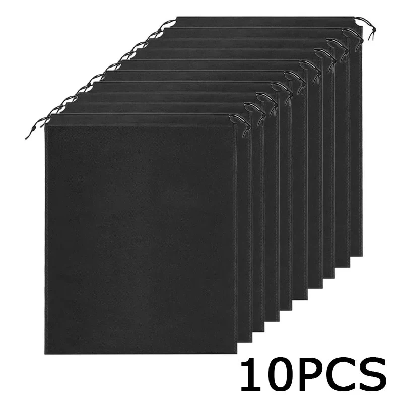 10PC 30*40cm Portable Reusable Travel Non-woven Shoe Clothes Pouch Portable Tote Drawstring Storage Bag dust-proof Organizer