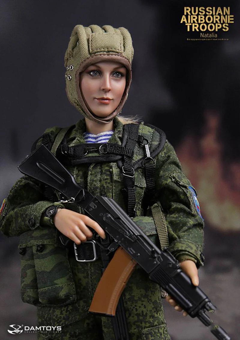 DAMTOYS 78035 1/6 kobiet żołnierz rosyjski VDV Airborne Natalia Camo bitwa garnitur wersja pełny zestaw 12 Cal figurka lalki