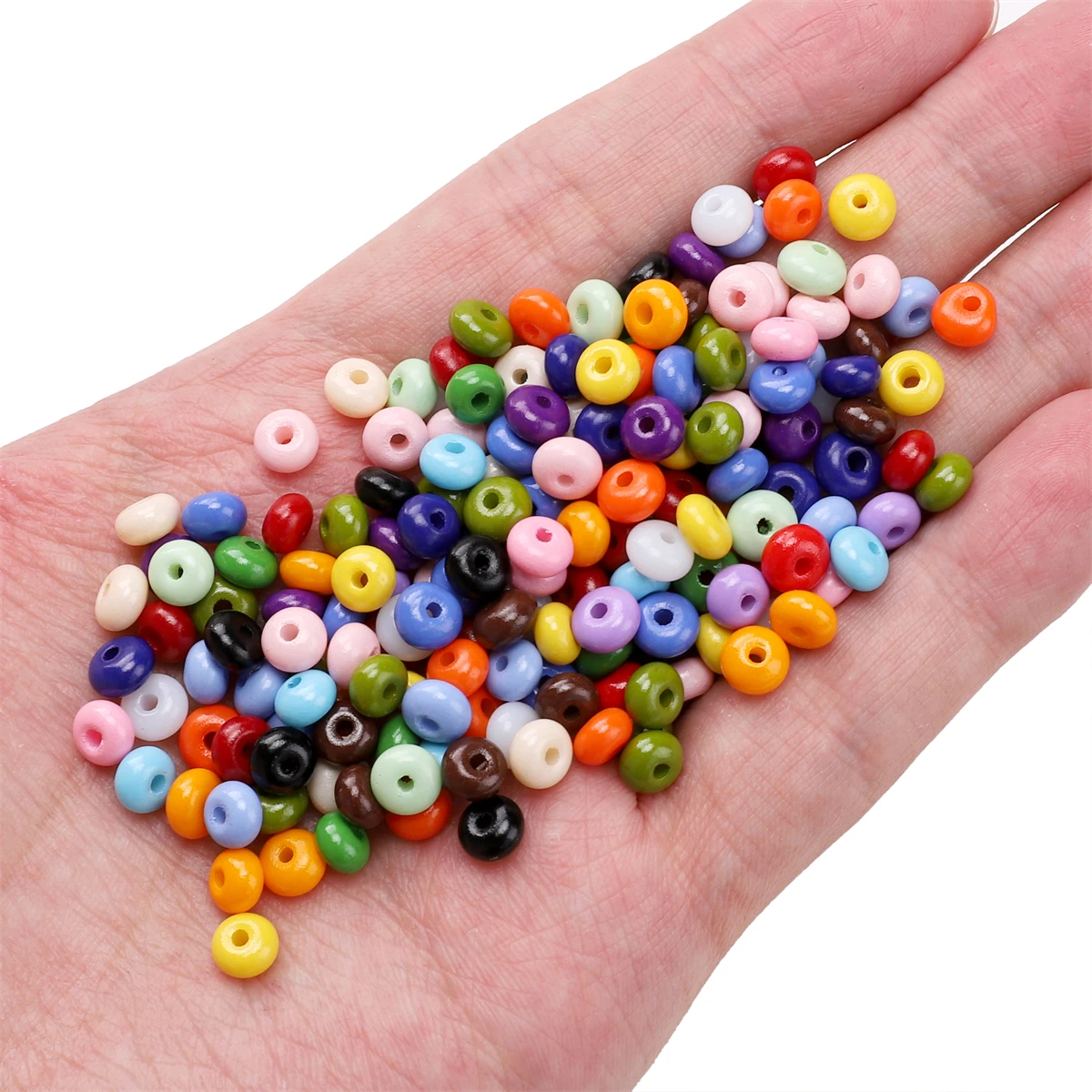 5mm Oil Painting Abacus Glass Beads 10g/Bag Multi Color Loose Spacer Beads For DIY Jewelry Making Bracelets Necklace Accessories