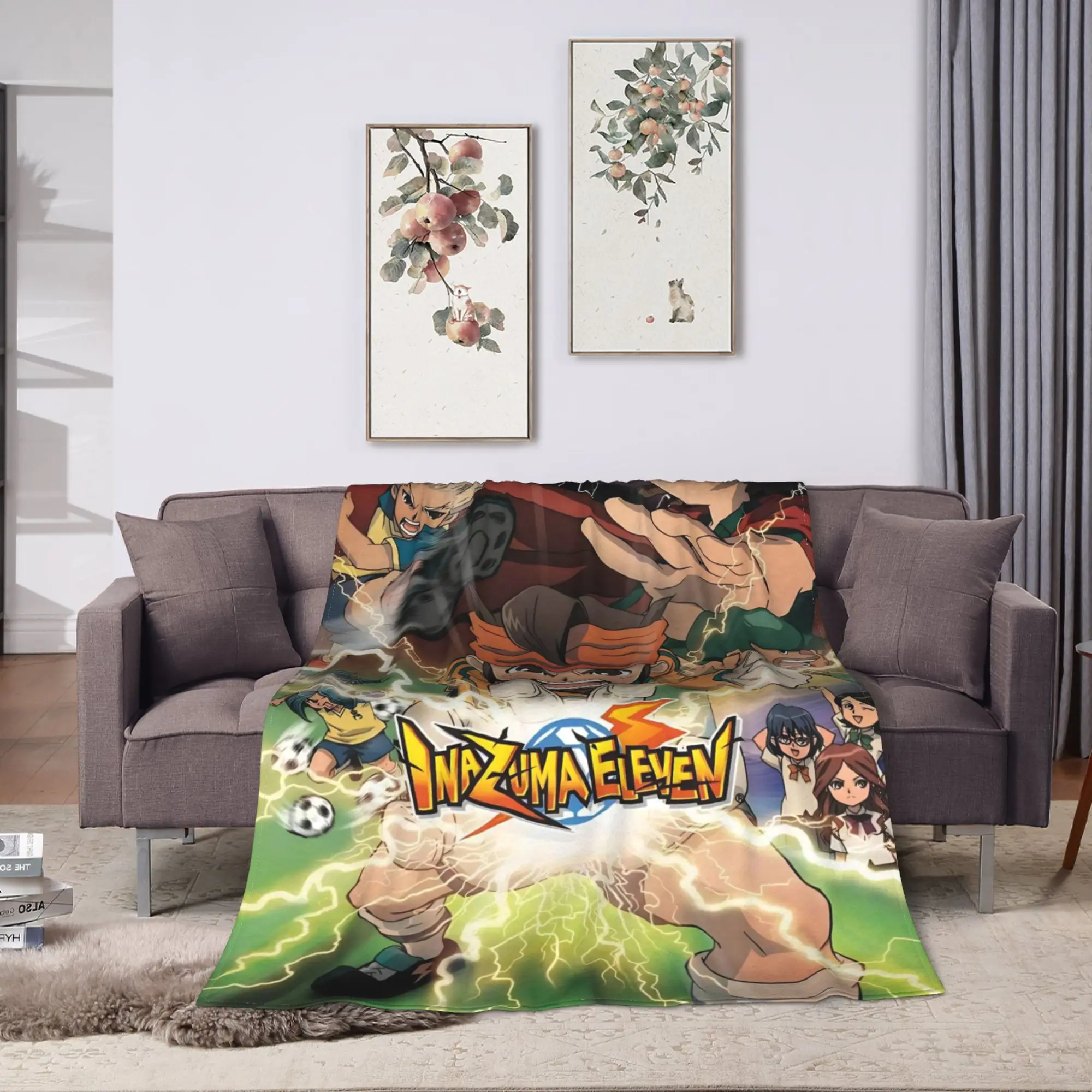 Inazuma Eleven Axel Blaz gouenji  Blanket  Flannel Throw Blanket For Living Room Super Soft Customized Quality Bedspread Gift