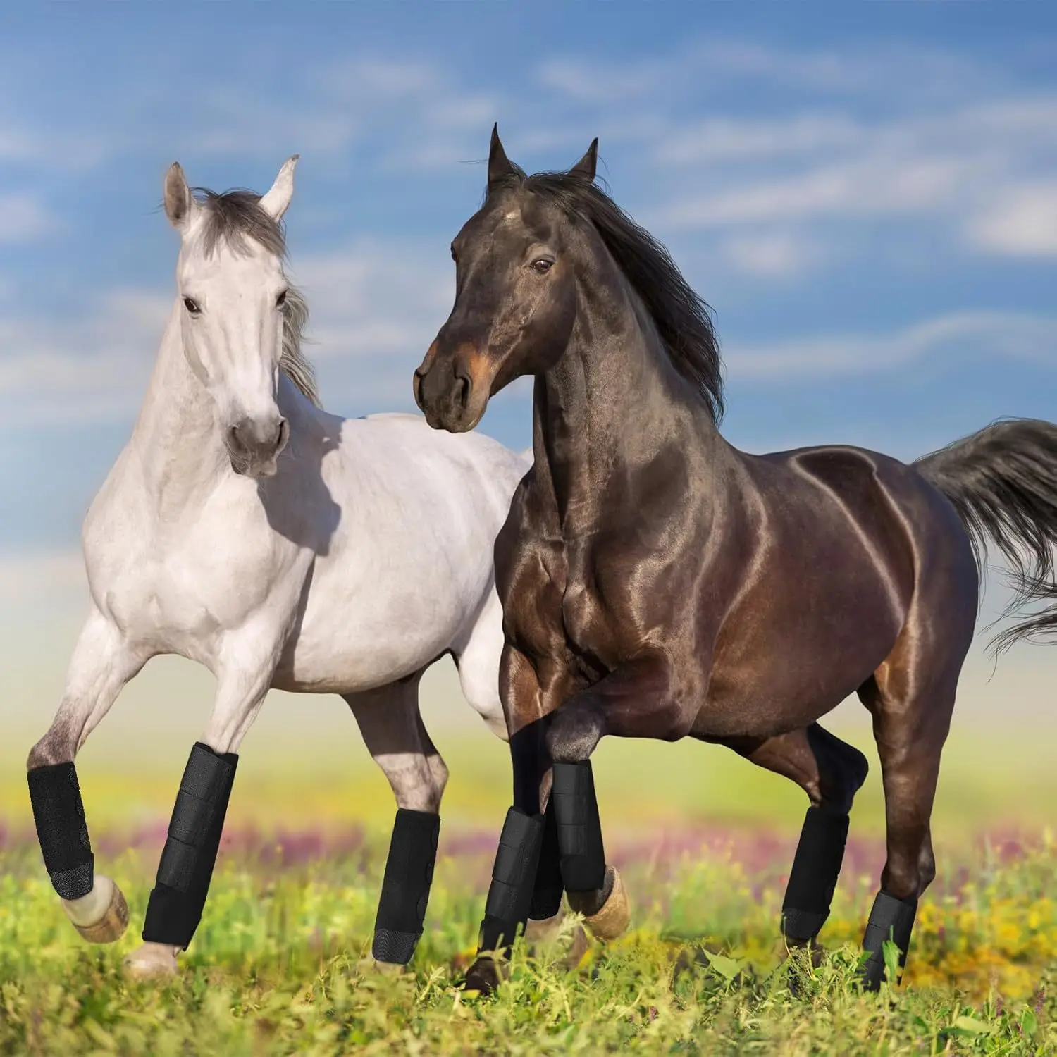 Horse Leg Guards Anti Collision Straps Horse Leg Protective Sleeves Horse Leg Wraps Protective Gear Leg Covers for Equestrian