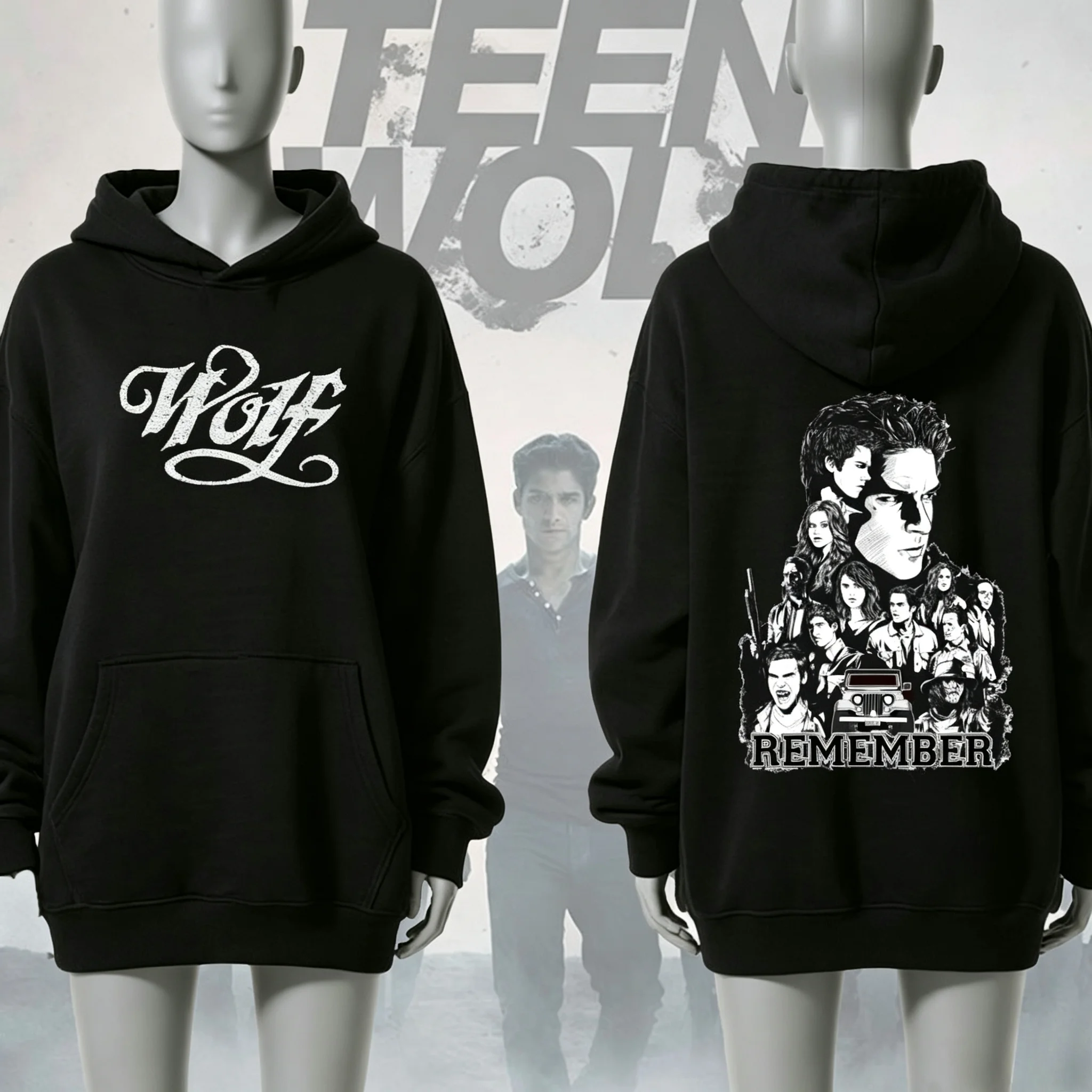 Teen Wolf Remember Graphic Hoodie Unisex Retro TV Show Character Print Pullover Sweatshirt Vintage Drama Streetwear For Fans