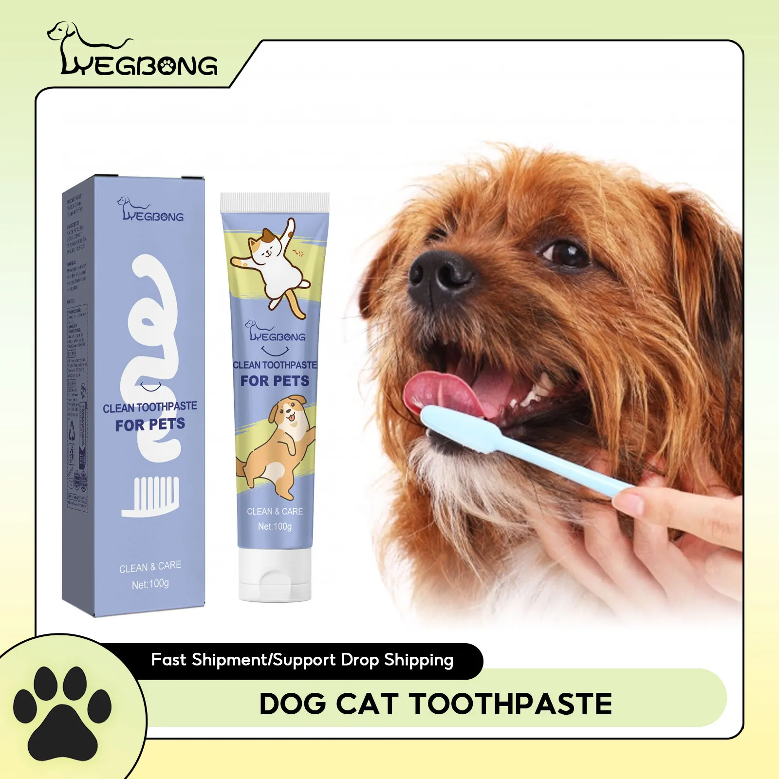 

Dog Cat Toothpaste Tooth Cleaning Fresh Breath Dental Health Care Oral Tartar Cleaning Gum Repair Pet Healthy Edible Toothpaste