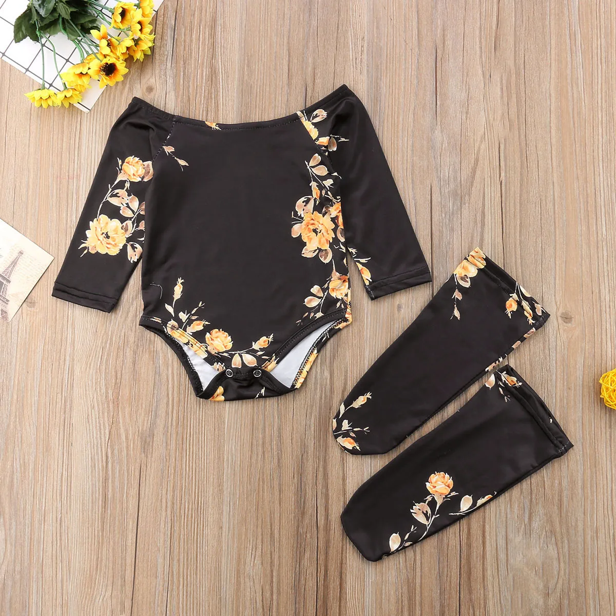 Tenue Rentree Scolaire Fille ANUFER 3 Pièces Fille Gamins Ensemble De Vêtements Brillante Jaune Tournesol Bébé Tenues Débardeurs Pantalons Courts Bandeau SN601C002 12-18 Mois Ensemble Fille