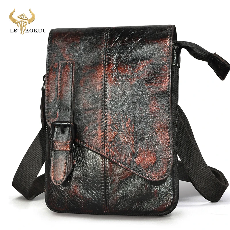 

Fashion Top Quality Leather Male Travel Multifunction messenger Satchel Tablet Shoulder bag Fanny Waist Belt Pack For Men 611-6