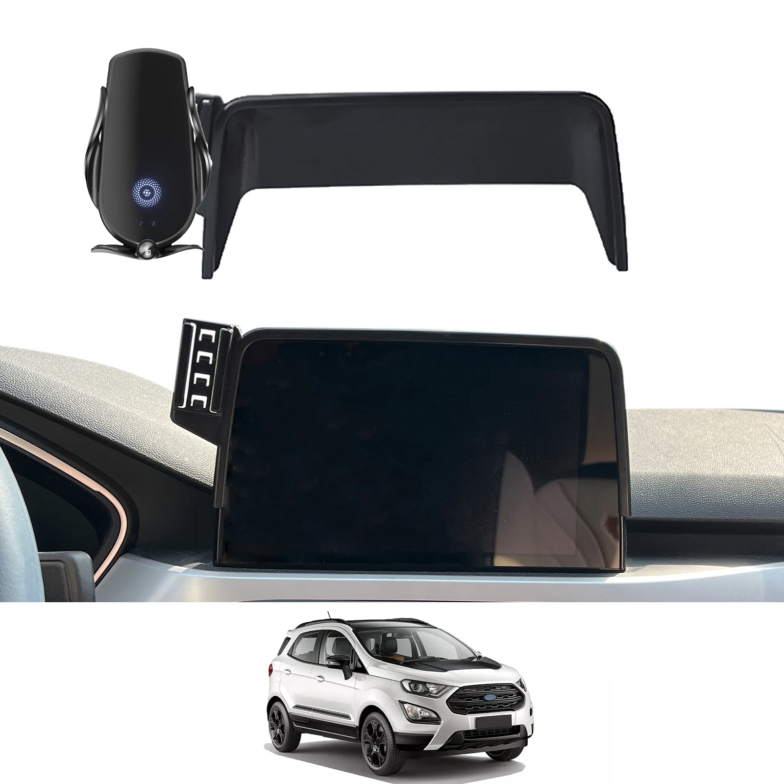 

for Ford EcoSport 2018~2023 (8in) Phone Holder Screen Fixed Navigation Bracket Base Wireless Charging Accessories