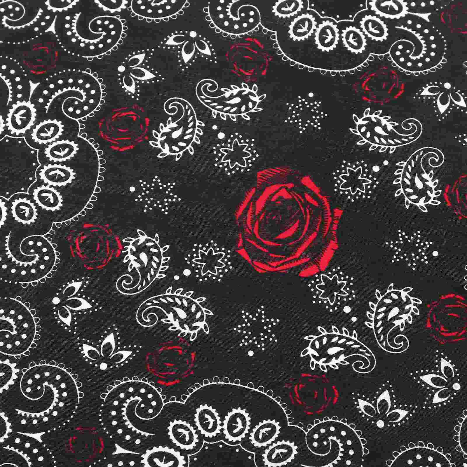 Printed Headscarf Double Sided Bandana Headbands Men Cotton Bandanas Bandannas for Black Rose Women