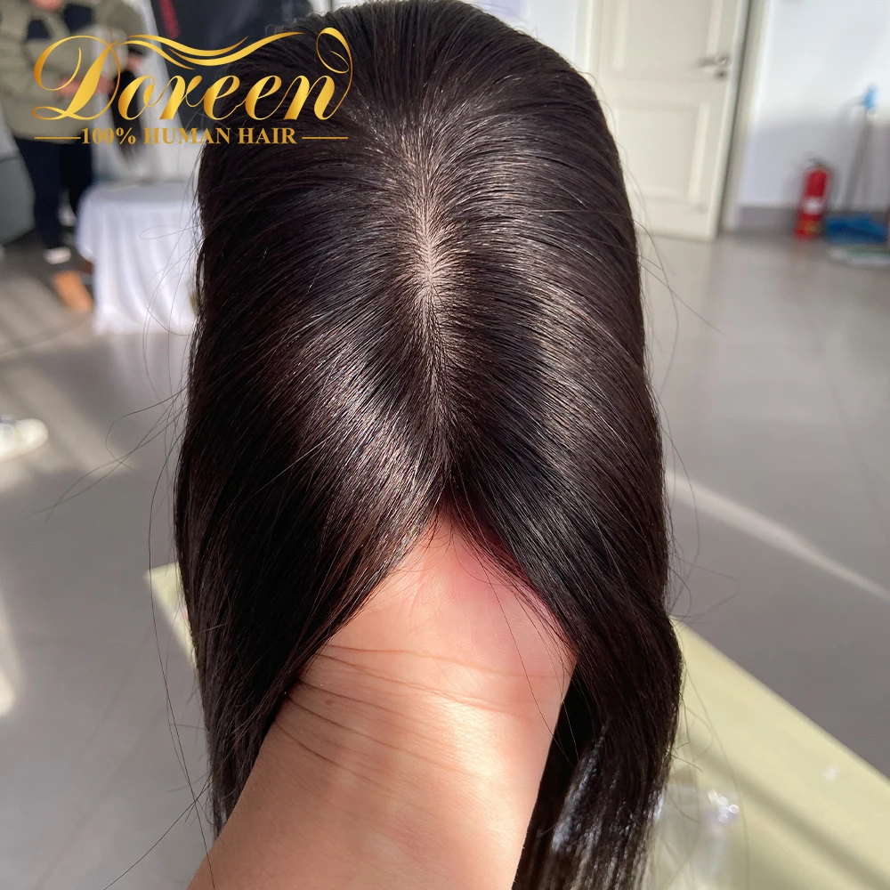 

Doreen Real Human Hair Topper 20 to 35cm Silk Base Toppers with Clips in Skin Scalp Topper Hair for Hair loss 7*12 9*12cm Sale
