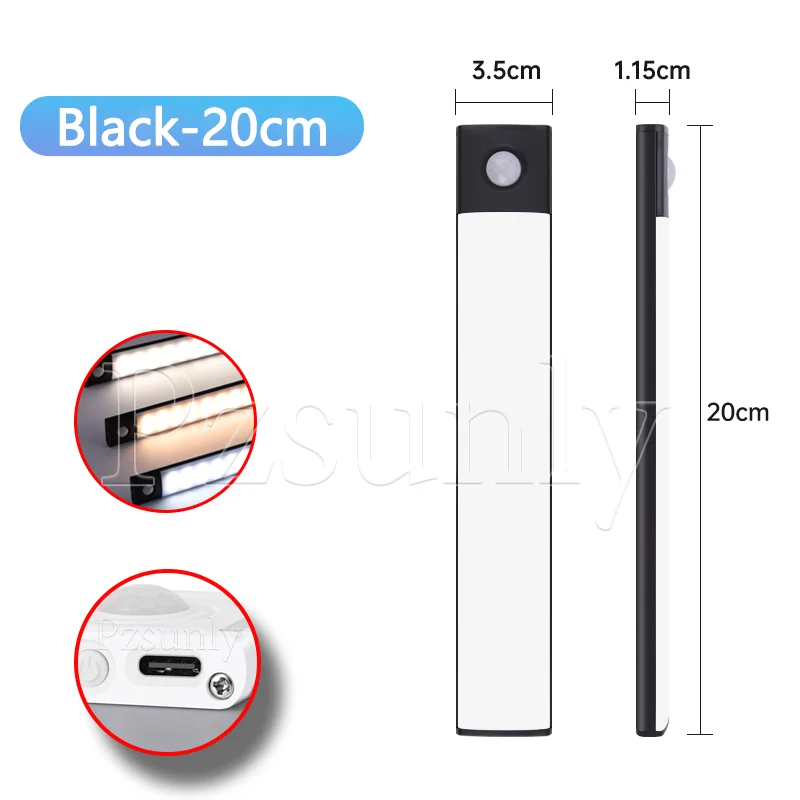 LED Bar Licht Bewegingssensor USB Oplaadbare Led Nachtlampje voor Keuken Garderobe Kast Verlichting 30 cm/40 cm/50 cm Kast Licht