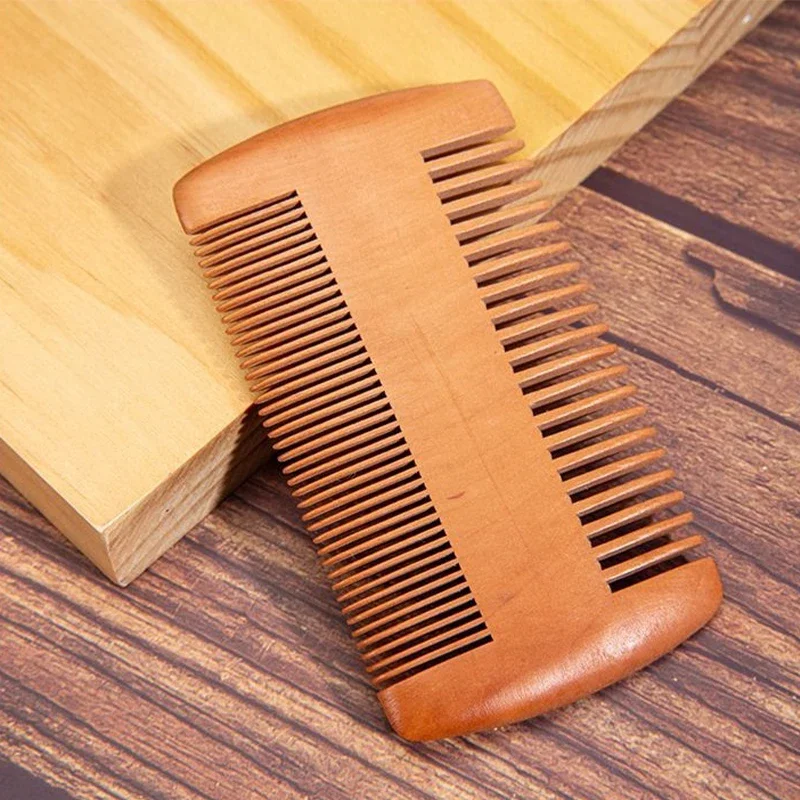 리얼돌 Peach Wood Comb Close Teeth Anti-static Head Massage Beard Hair Care Tool Beauty Accessories Barber Accessories Barber Shop