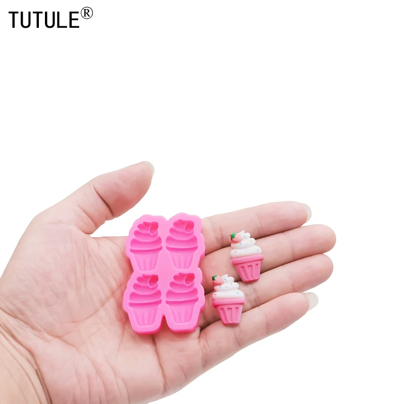 DIY Strawberry Cone earrings silicone mould jewelry accessories clay silicone mould Ice Cream Chocolate cake Decor molds