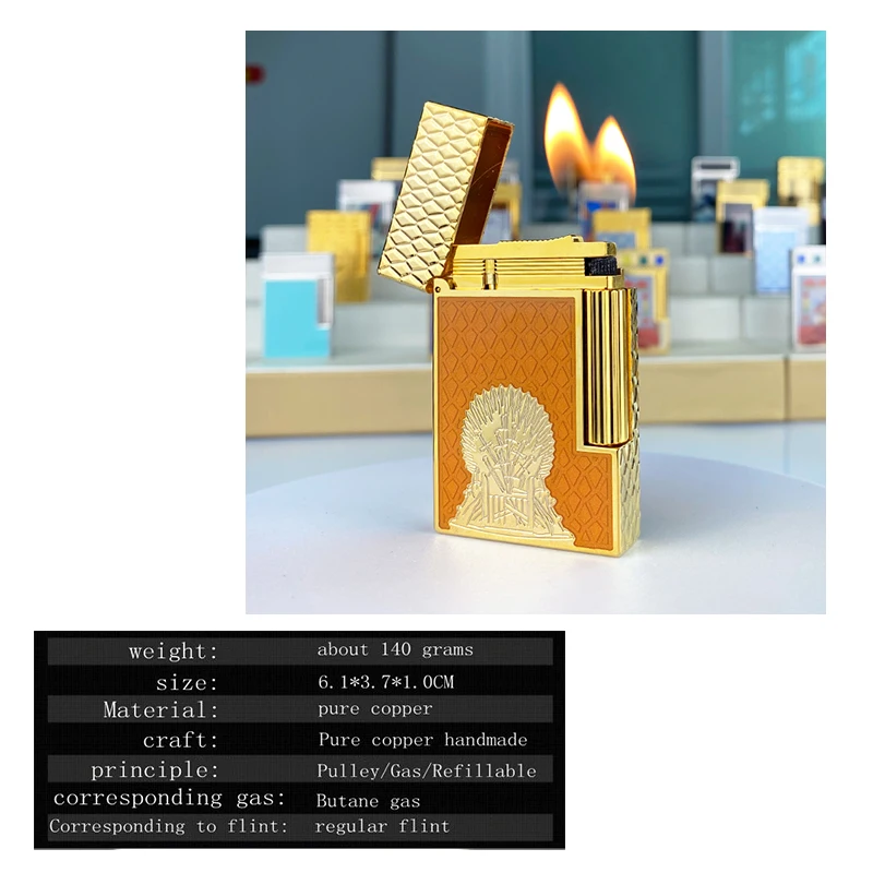 New Commemorative Edition Luxury Butane Lighter Single and Double Flame Flat Tone Natural Paint Smoker L2 Series 19029