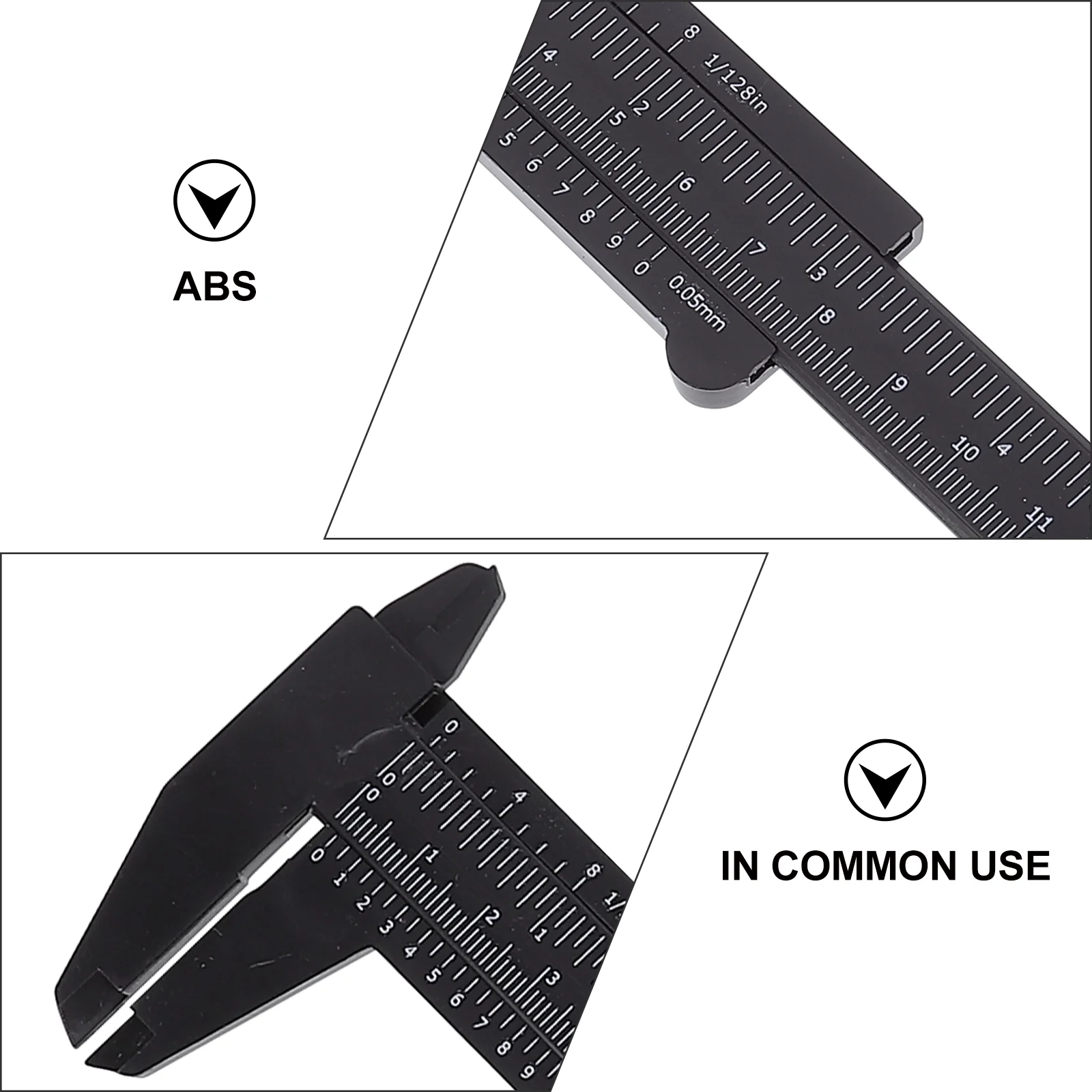 

5 Pcs Caliper Sliding Vernier Calipers Handy Gauge Jewelry Tools Double Scale Measuring ABS Pocket Ruler Quilting