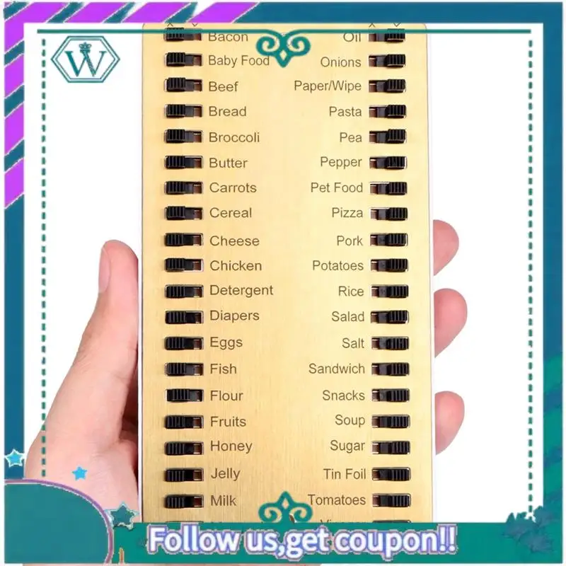 

Upgraded Metal Grocery List,Reusable Shopping List,Metal Sliding Shopping List Memory Reminder Board,Convenient Tools For Home D