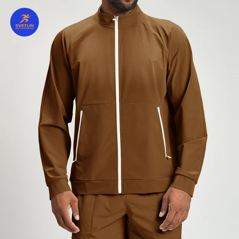 SVETLIN EU US Size Luxury Quality Men Sports Wear Men Recycled Stand Collar Sports Casual Zipper Outdoor Hiking Jacket