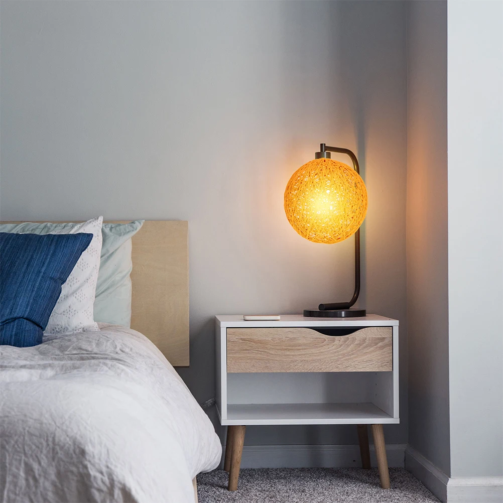 

Rattan Lamp Shade Ball Light Shade For Ceiling Wall Bedside Lamp Dust Proof Durable Natural Warm Decorative Lighting Cover