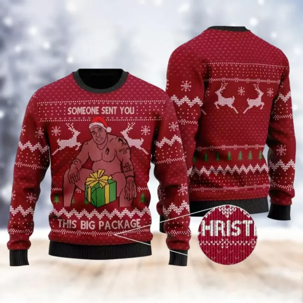 Новый большой пакет Barry Wood Meme Ugly Christmas Sweater Весна Осень Мужской 3D джемпер Топ Мода Пара Детский свитшот с круглым вырезом 3d