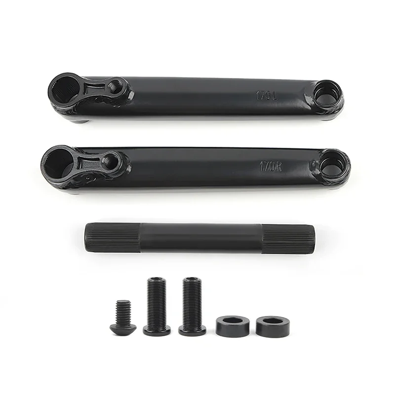 Bielas de BMX, Juego de Bielas para Bicicleta BMX 48T*19mm*170mm CRMO, Biela de Bicicleta 14mm Mid BB/ Euro BB/ Spanish BB/ American BB, Piezas de BMX