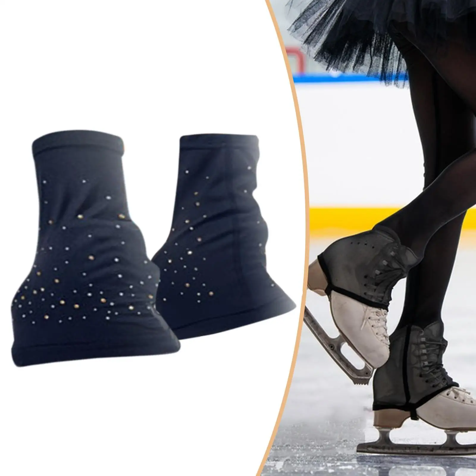 Figure Skating Leg Warmers Elastic Lightweight Anti Slip Clothing Accessories Over The Boot Fashion for Ice Skate Women