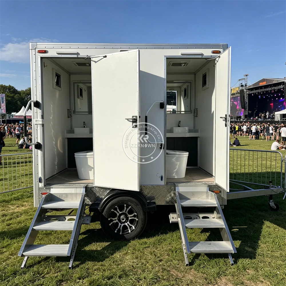 Luxury VIP Mobile Bathroom Wedding Party Portable Restroom Cabin Modern Toilet Trailer for private rental