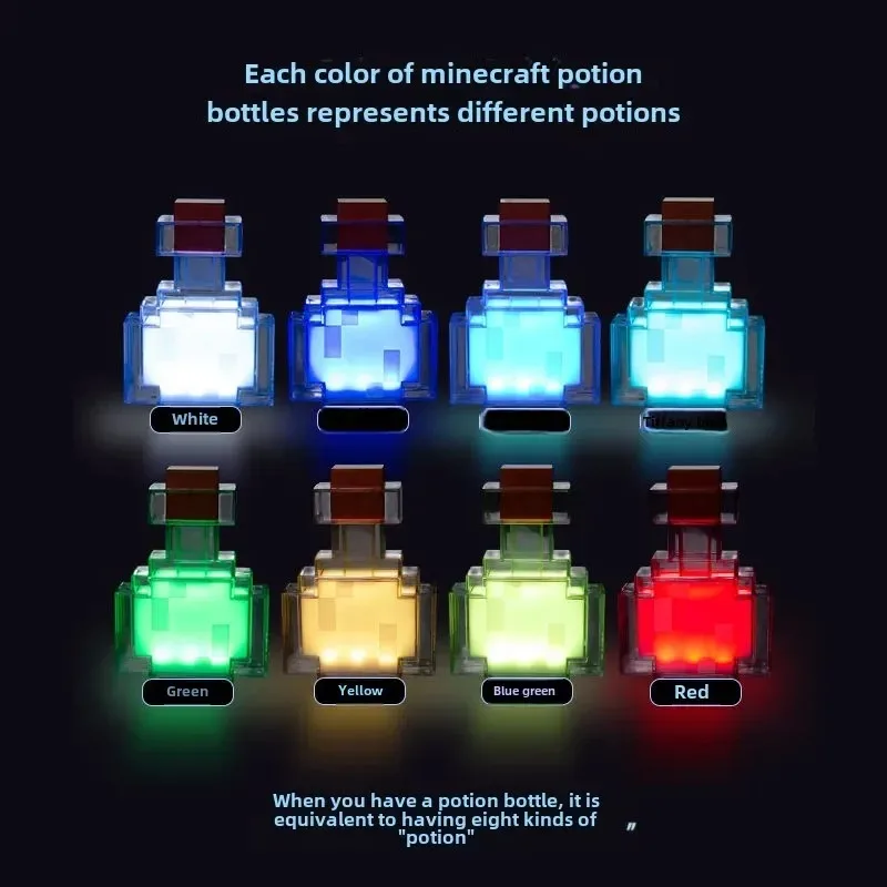 MC Game Night Light LED Rechargeable Color-changing Bottle Toy Atmosphere Decoration Night Light Children's Game Gift