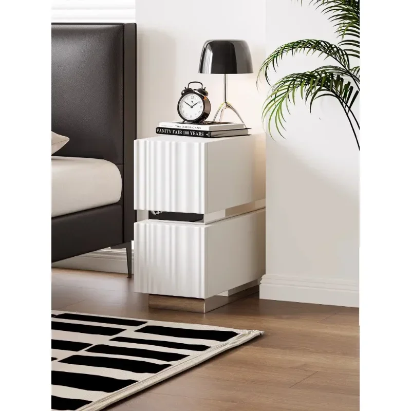 Table de chevet ligne ondulée moderne Simple, Table de chevet étroite pour chambre à coucher
