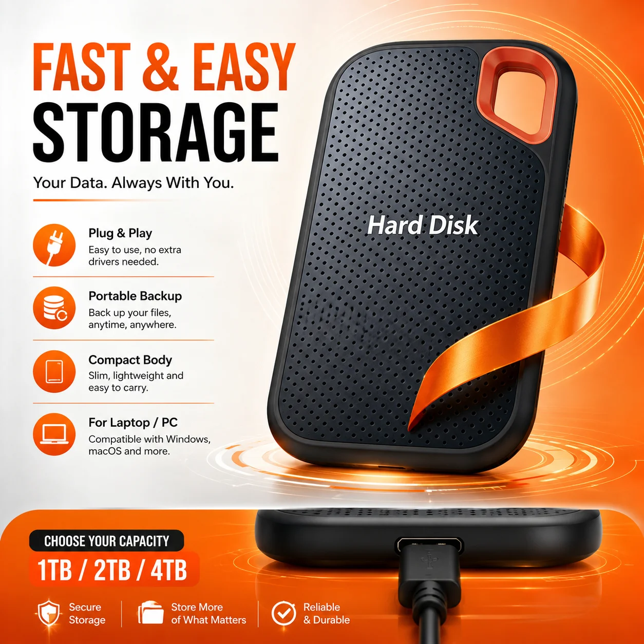 2026 New Easy Carry External SSD Drive 1TB hard drive external For Laptop Desktop Smartphone