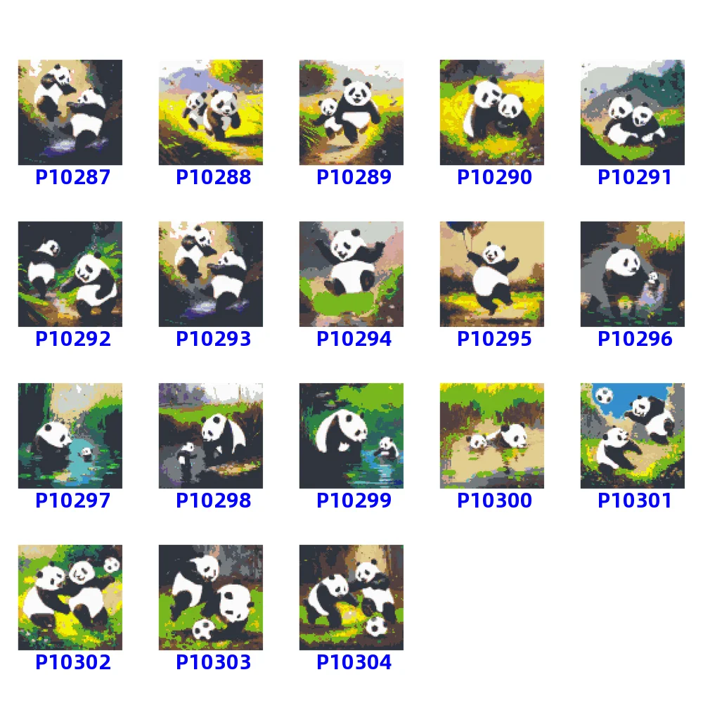 Diy Oil Style Building Block Painting Animals Many Panda Mosaic Pixel Art Gifts Photo Custom Home Decoration For Girls Or Boys