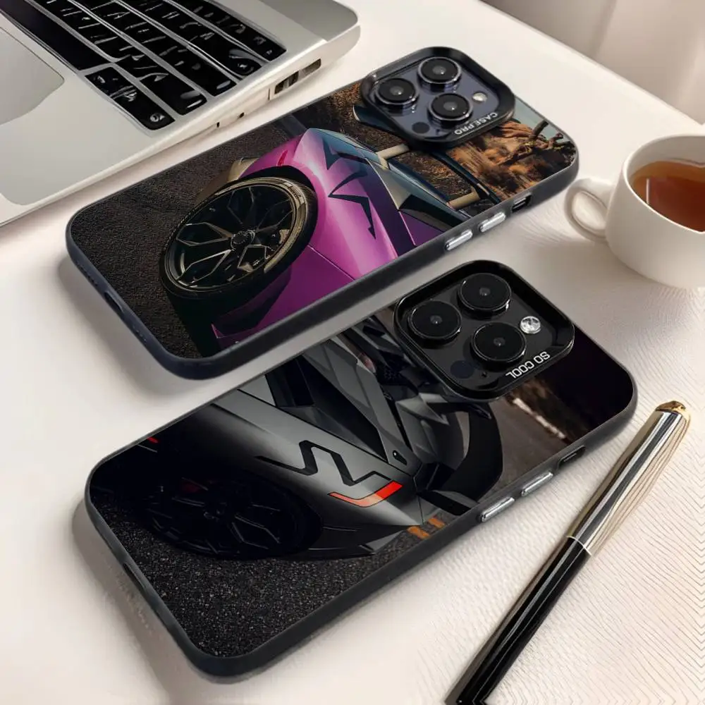 

Sport Car L-Lamborghinis Phone Case for iPhone 17 16 15 14 13 Pro 12 11 Pro Xs X XR Max Laser Hard PC+TPU Case Back Cover