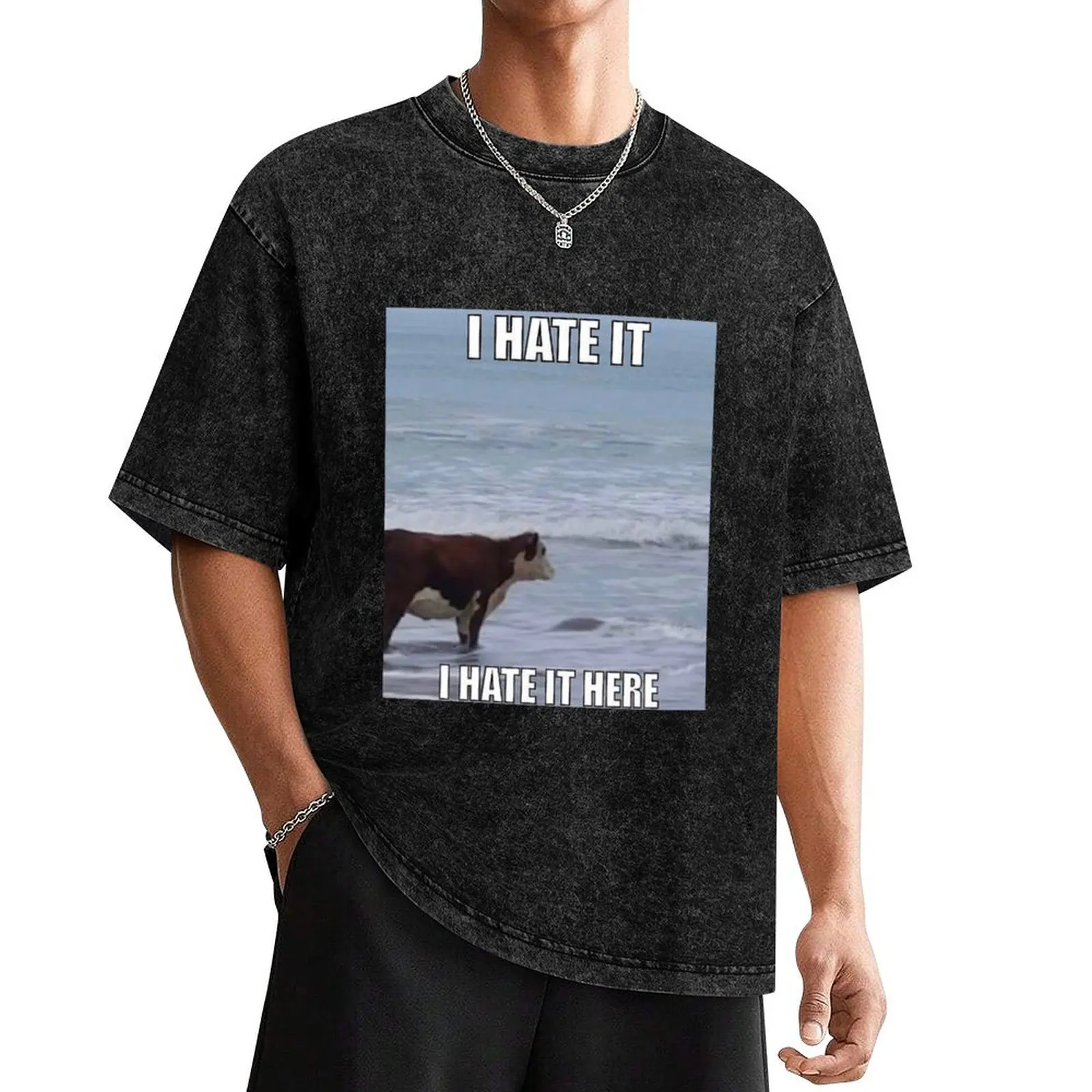 

I hate it here cow meme T-Shirt rapper graphic tees Funny t-shirt men graphic t shirts
