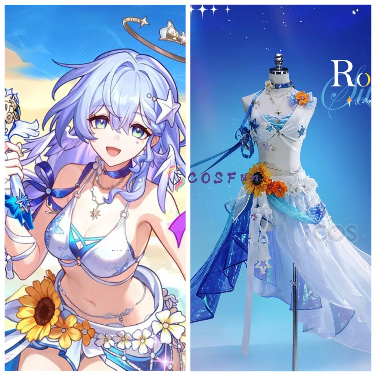 Anime Cosplay Robin - ホンカイ：スターレイル ロビン コスプレ衣装 サニーメロディー 水着 フルセット