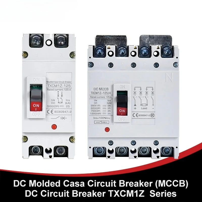 

TXCM1Z Автоматический выключатель в литом корпусе постоянного тока 1P 2P 3P 4-полюсный солнечный протектор 100A 160A 200A 250A 400A 630A PV MCCB 500V 750V 1000V