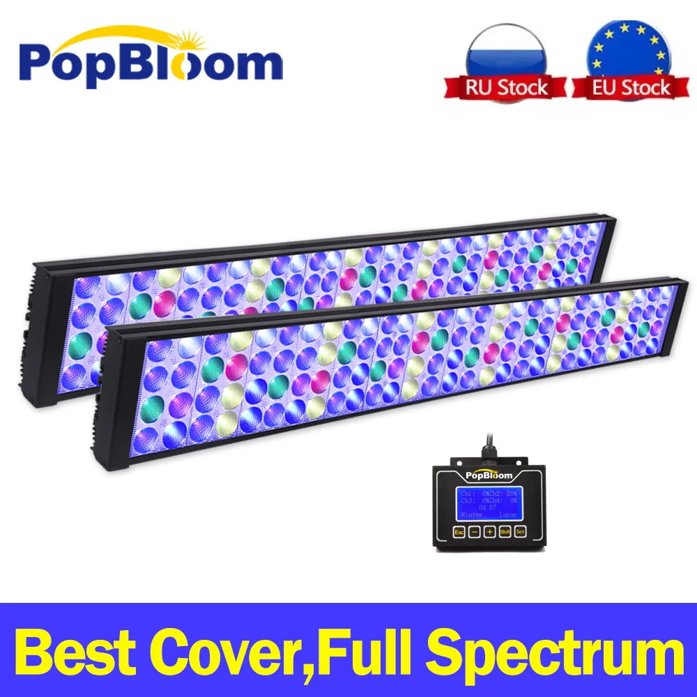 

PopBloom-150-200cm Smart Marine Aquarium Reef Lighting Saltwater lLED Aquarium Lamp for Marine Coral Fish Tanks And Aquariums