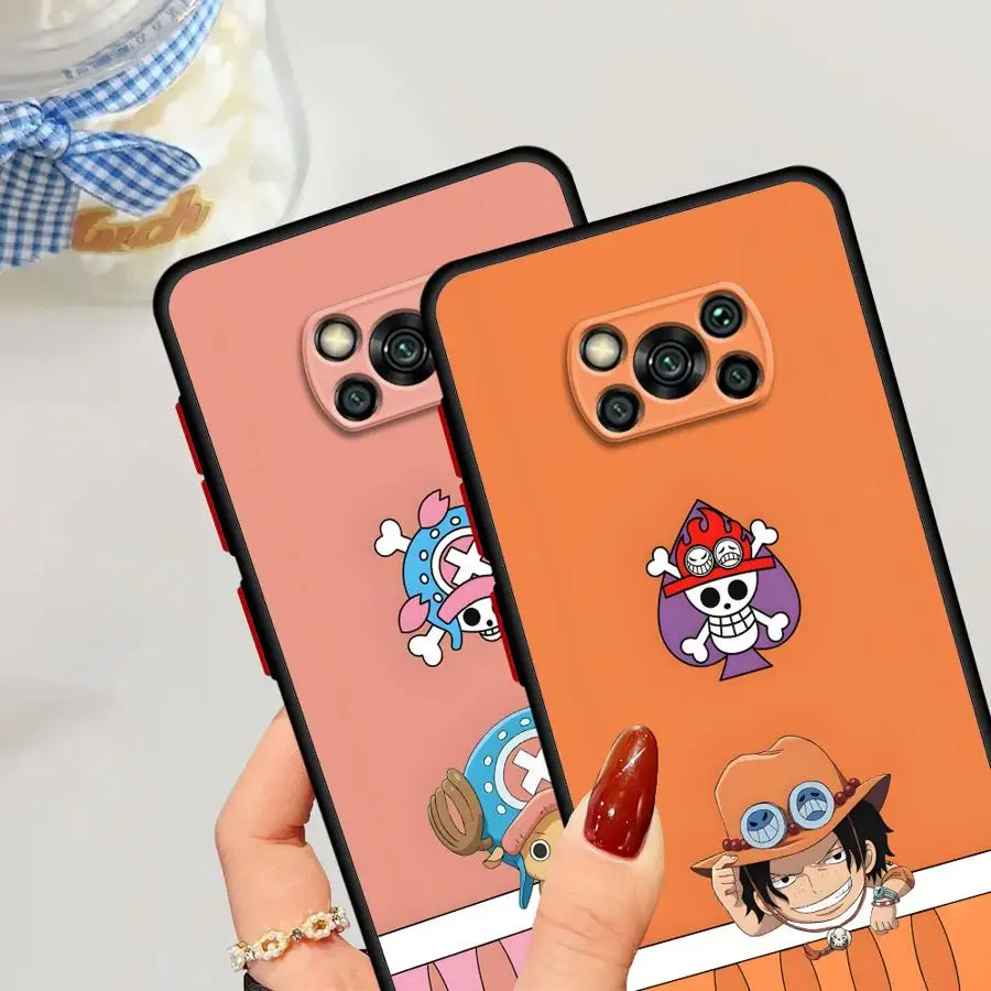 Capa traseira de telefone com logotipo fofo de uma peça para Xiaomi Poco C40 C51 X3 NFC C50 M5s F3 X3 X4 X5 Pro