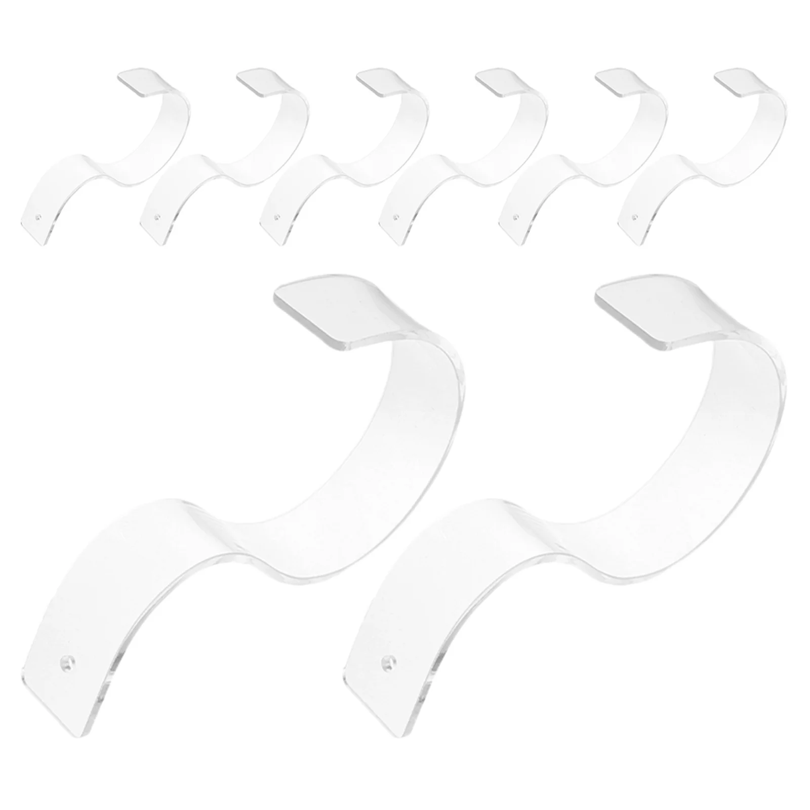 

8pcs Acrylic Display Stands Clear Belt Storage Organizer Transparent Rack For Home Mall Store Waist Belt Holder