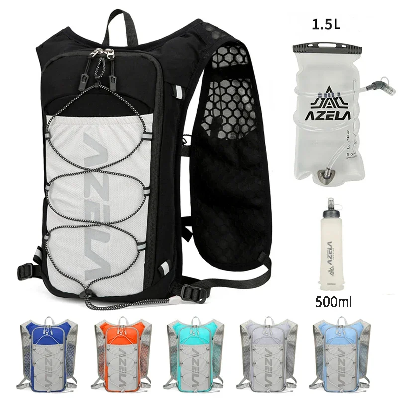 

Рюкзак с жилетом для бега, 5 л, велосипедный увлажняющий рюкзак, походный марафон, увлажняющий рюкзак с мешком для воды 1,5 л, бутылка для воды 500 мл