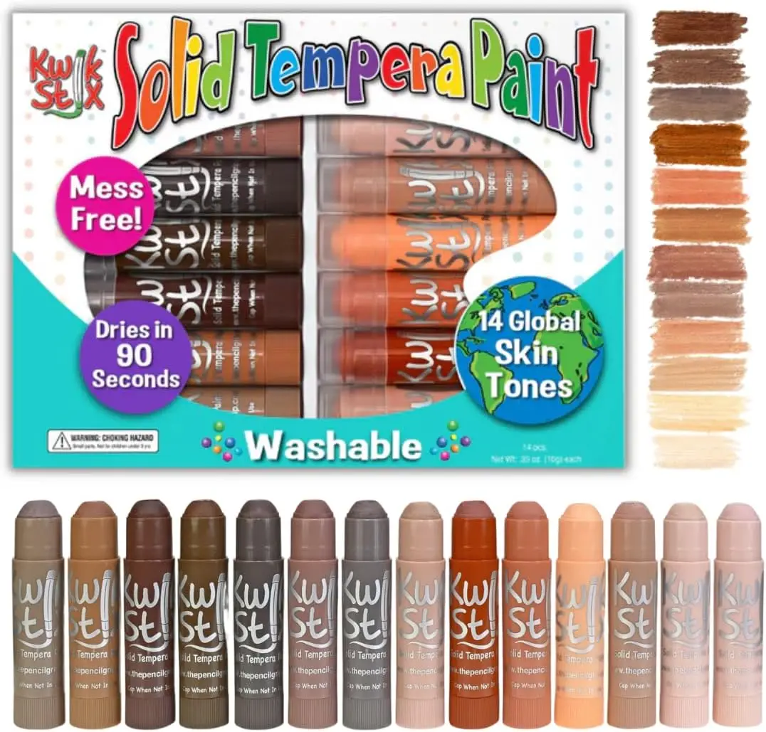 

Набор из 14 твердых темперных маркеров, быстросохнущие, моющиеся, нетоксичные художественные принадлежности для детей, разнообразные оттенки кожи