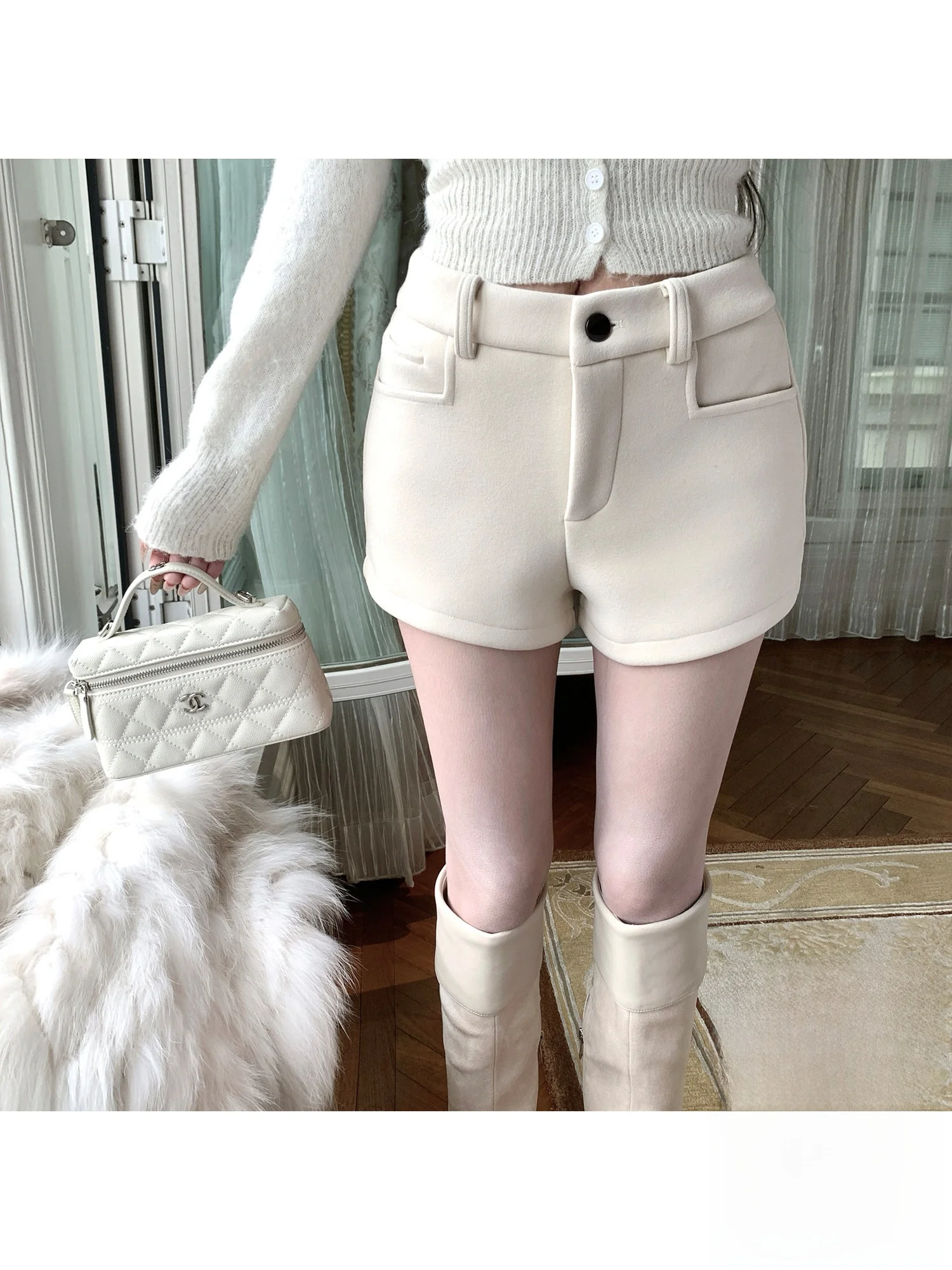 

Брюки Kubiliv осенне-зимние в клетку, прямого кроя, с высокой талией, повседневные, утягивающие, универсальные, с текстурой, напоминающей флис