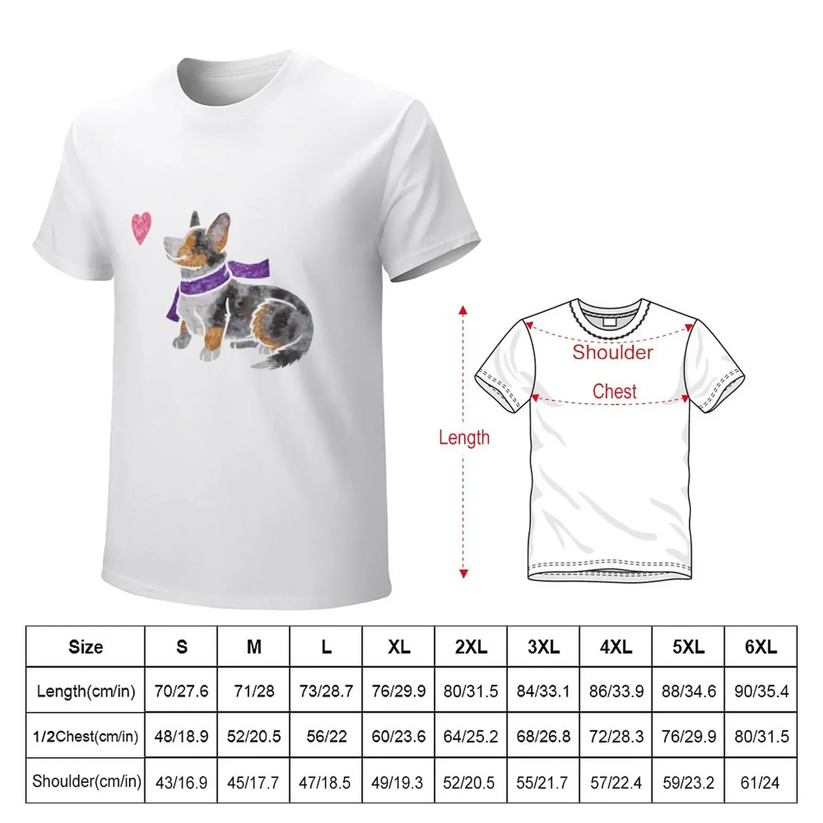 Watercolour Cardigan Welsh Corgi dog T-Shirt sports fans korean fashion plus size tops for a boy heavy weight t shirts for men