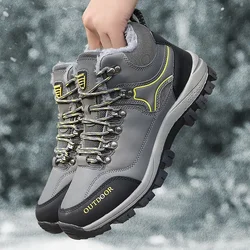 Scarpe da trekking da uomo Stivali da esterno caldi impermeabili Stivaletti casual Scarpe da ginnastica da uomo in cotone di alta qualità resistenti all'usura antiscivolo