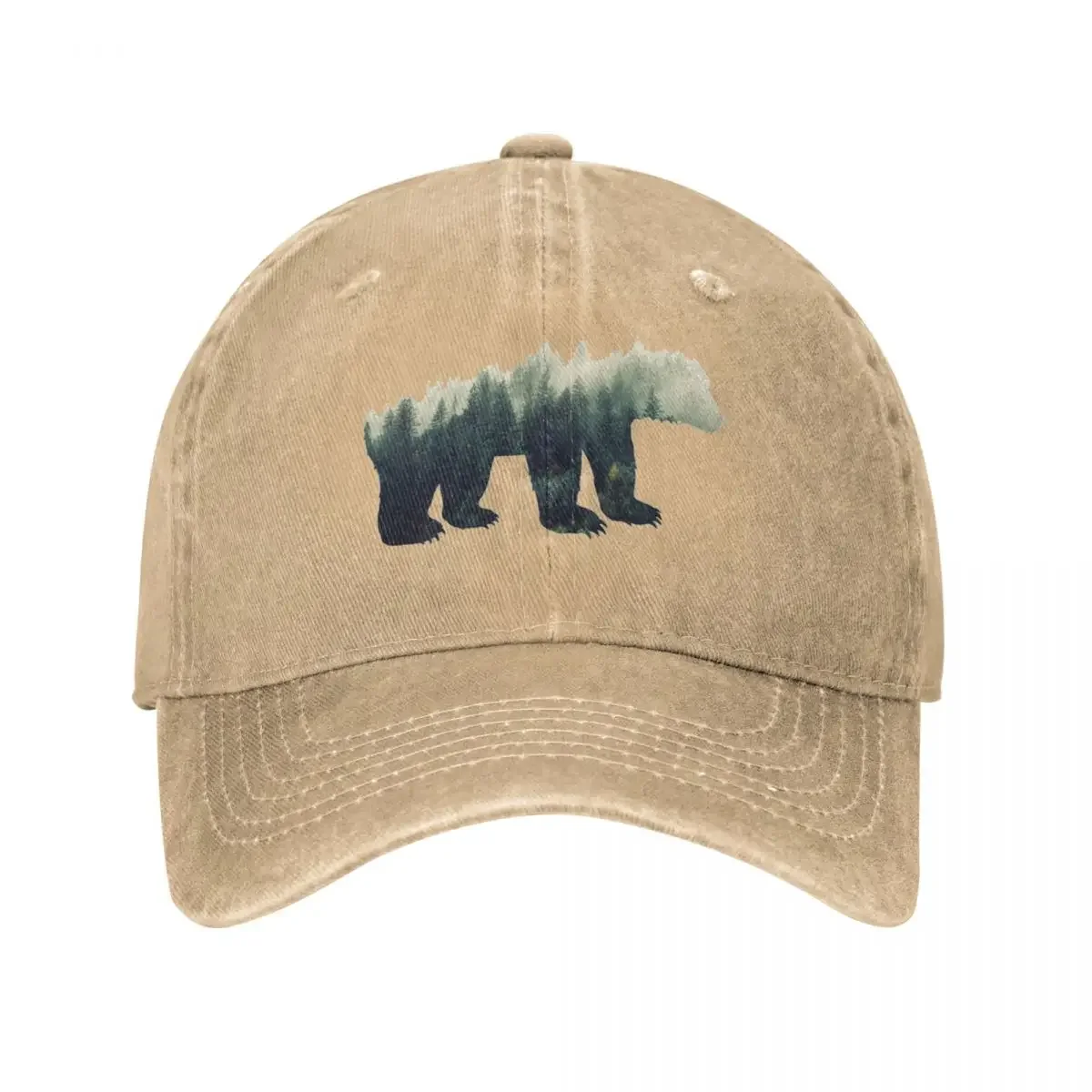 Bear Baseball Cap in the Forest Fitted Men Women Washed Hip Hop Hats Casual Custom Hippie Baseball Caps Birthday Gift